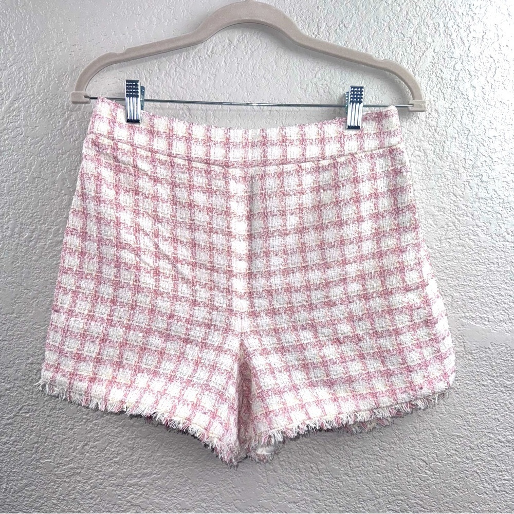 Ann Taylor Pink and White Tweed Shorts